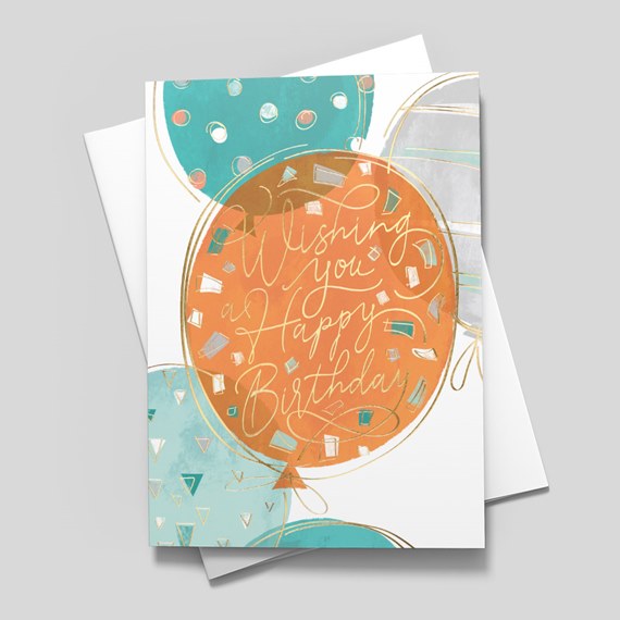 Bonjour Balloons Birthday Card