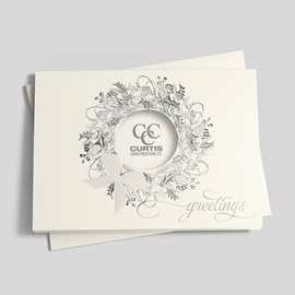 Silver Wreath Holiday Card