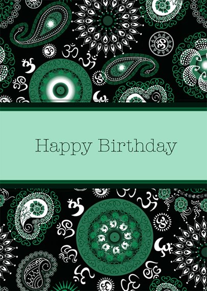 Chic Green Birthday Paisley