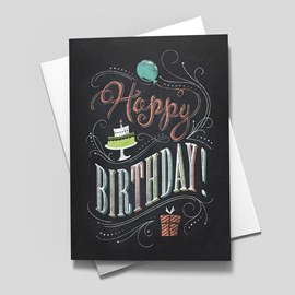 Colored Chalk Birthday Card