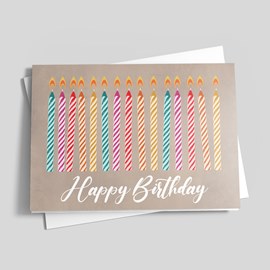 Colorful Candles Birthday Card