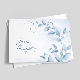 Blue Leaves Sympathy Card