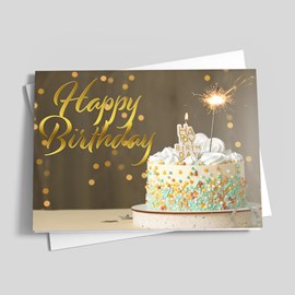 Sparkler Cake Birthday Card