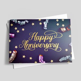 Star Streamers Anniversary Card