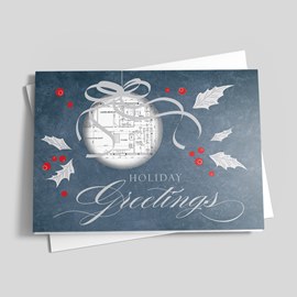 Blueprint Ornament Holiday Card