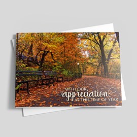 Autumn Path Thanksgiving Card