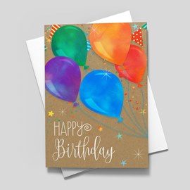 Bright Balloons Birthday Card