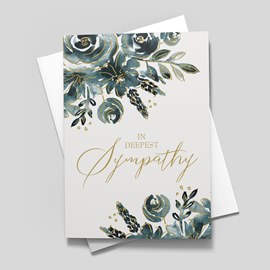 Golden Flowers Sympathy Card