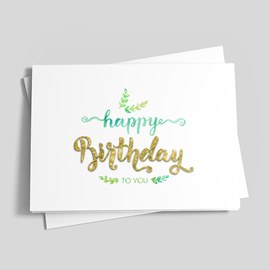 Flora Calligraphy Birthday Card