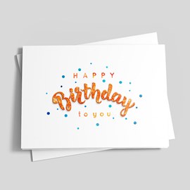 Orange Showers Birthday Card