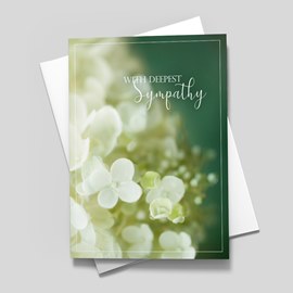 White Flowers Sympathy Card