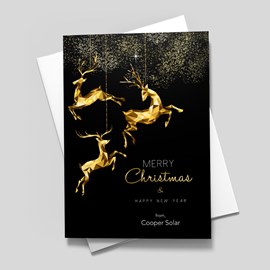 Golden Reindeer Christmas Card