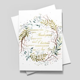 Golden Laurels Holiday Card