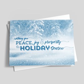 Blue Snowstorm Holiday Card