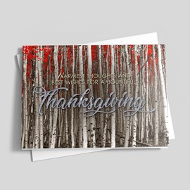 Bountiful Wood Thanksgiving Card