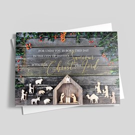 Rustic Nativity Christmas Card