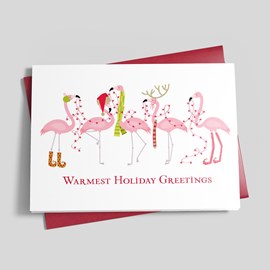 Flamingo Party Holiday Card