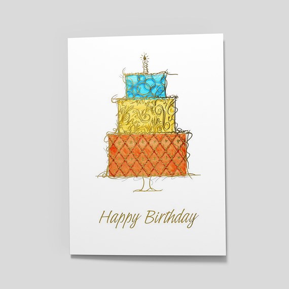 Stacked Birthday Cake Card